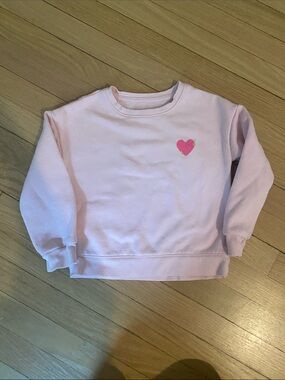 Cat & Jack Light Pink Sweatshirt with Hot Pink Heart Accent